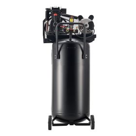 30-Gallon Air Compressor, 2HP 5.3SCFM at 90PSI, Max 125PSI Pressure Oil-Lubricated Air Compressor Tank, Portable on Wheels for Auto Repair