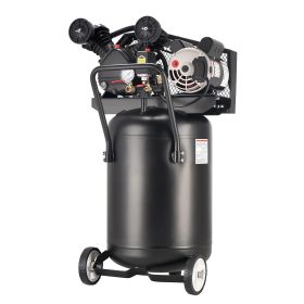 20-Gallon Air Compressor, 2HP 6.5SCFM at 90PSI, Max 135PSI Pressure Oil-Lubricated Air Compressor Tank, Portable on Wheels for Auto Repair