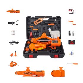 Electric Car Jack, 3 Tons /6600 lbs Scissor Jack with Electric Impact Wrench, 12V Car Jack with Double Saddles with Remote Control