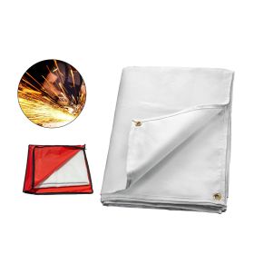 8 x 10 Ft Welding Blanket White Fiberglass Blanket Portable Fiberglass Fire Retardant Blanket Welding Mat Welding Fireproof Thermal Resistant Ins