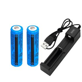 Li-ion Battery&Charger 3000mAh 3.7V Rechargeable Lithium Batteries USB Charger For Torch Flashlight Must Offer A Hazardous Materials Shipping Lab (Option: 1PACK)